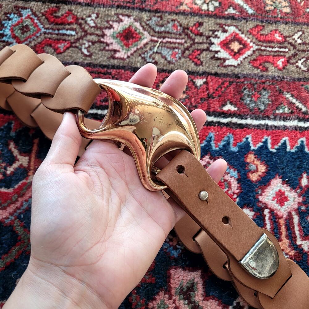 Leather Statement Belt Made in Spain Sz S
